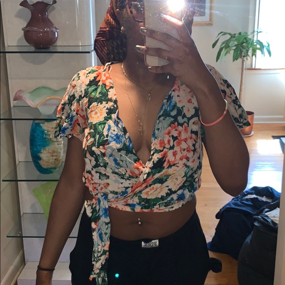 Zara Floral Wrap Around Top